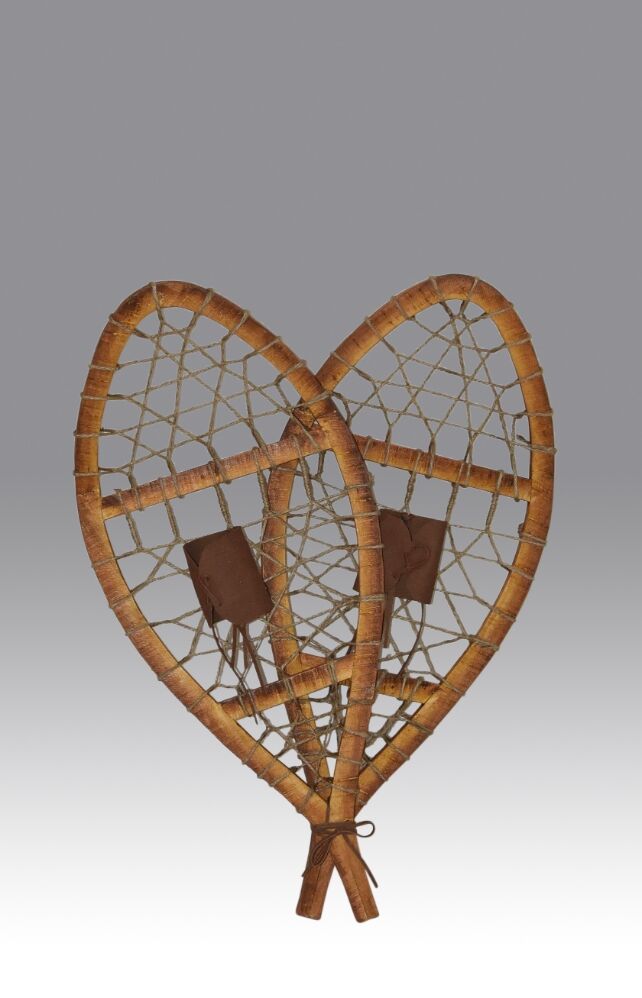 Pair of wooden snowshoes