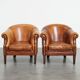 Ensemble de 2 fauteuils club en cuir de mouton