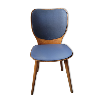 Baumann chair in vintage wood seat skai model N°800 Max Bill
