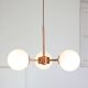 Mid-Century Modern Italian Chandelier in Copper and Opaline Glass, 1960s