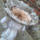 Antique cherub statue for garden, vintage plant holder