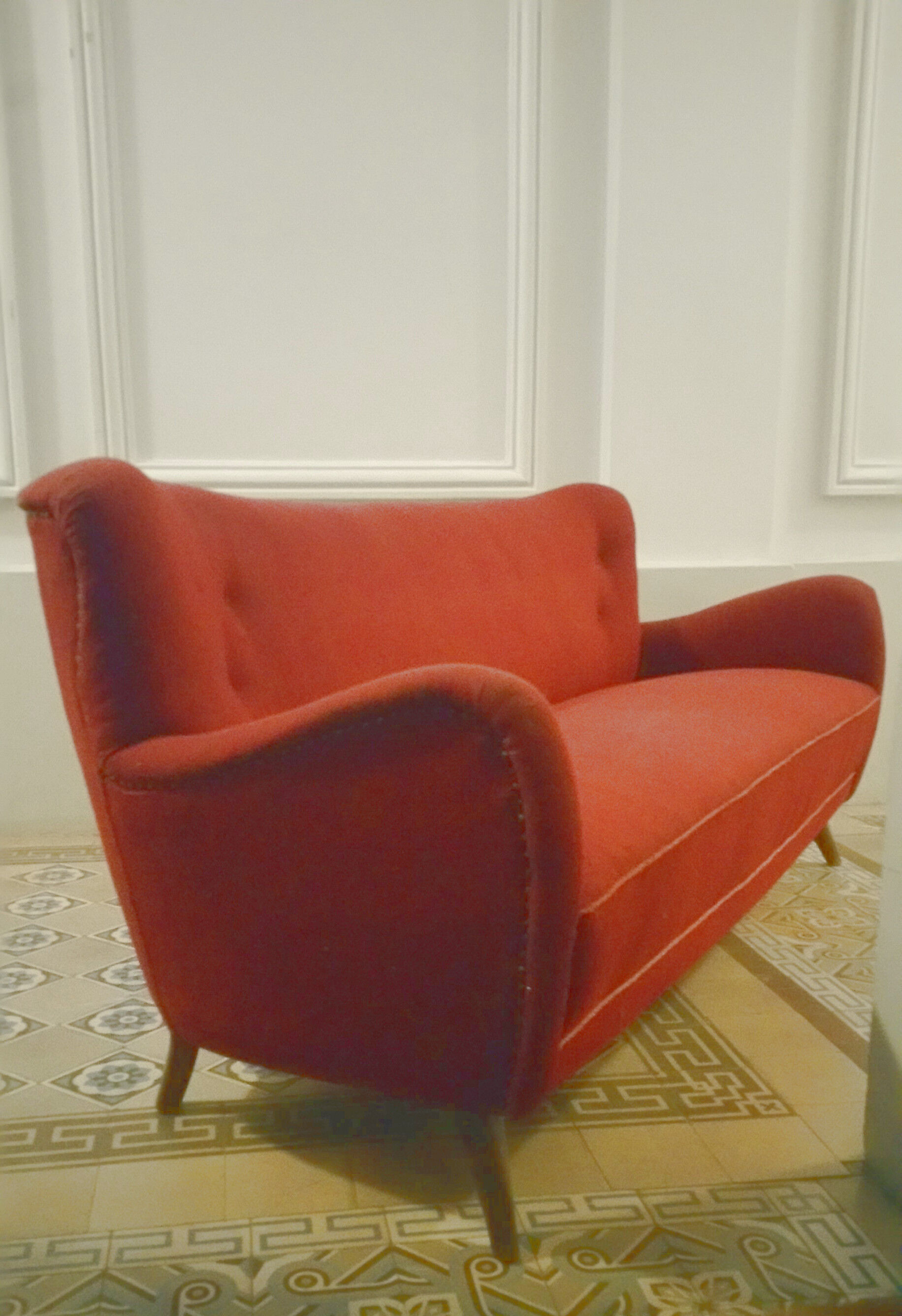 Sofa sofa 3 seats 50/60s Danish sculptural