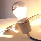 Brushed stainless steel portable lamp