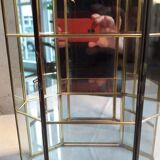Vitrine verre et laiton pour objets de collection