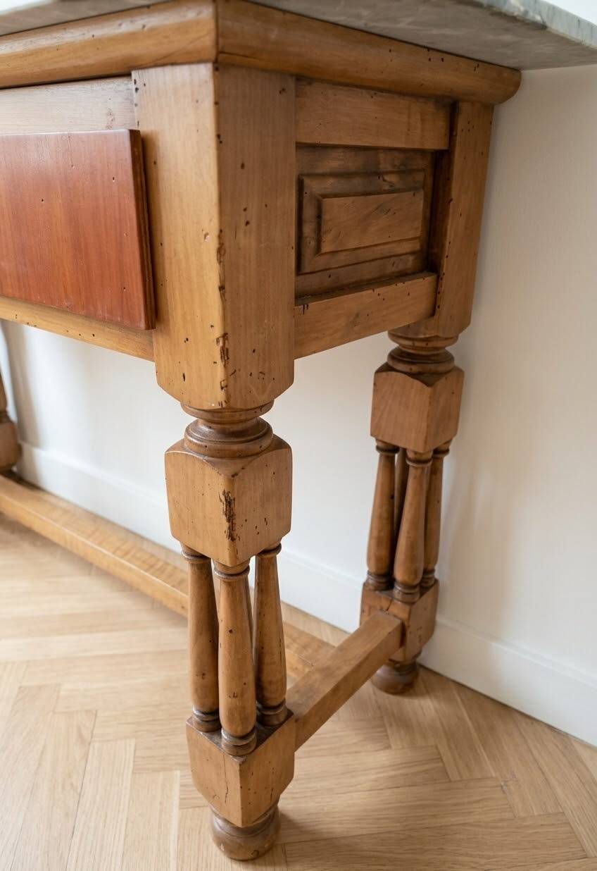Dressing table with marble and its triptych mirror - Art Deco period