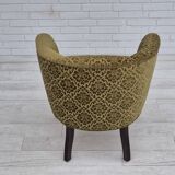 1950s, Danish lounge chair, reupholstered, green furniture fabric.