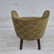 1950s, Danish lounge chair, reupholstered, green furniture fabric.