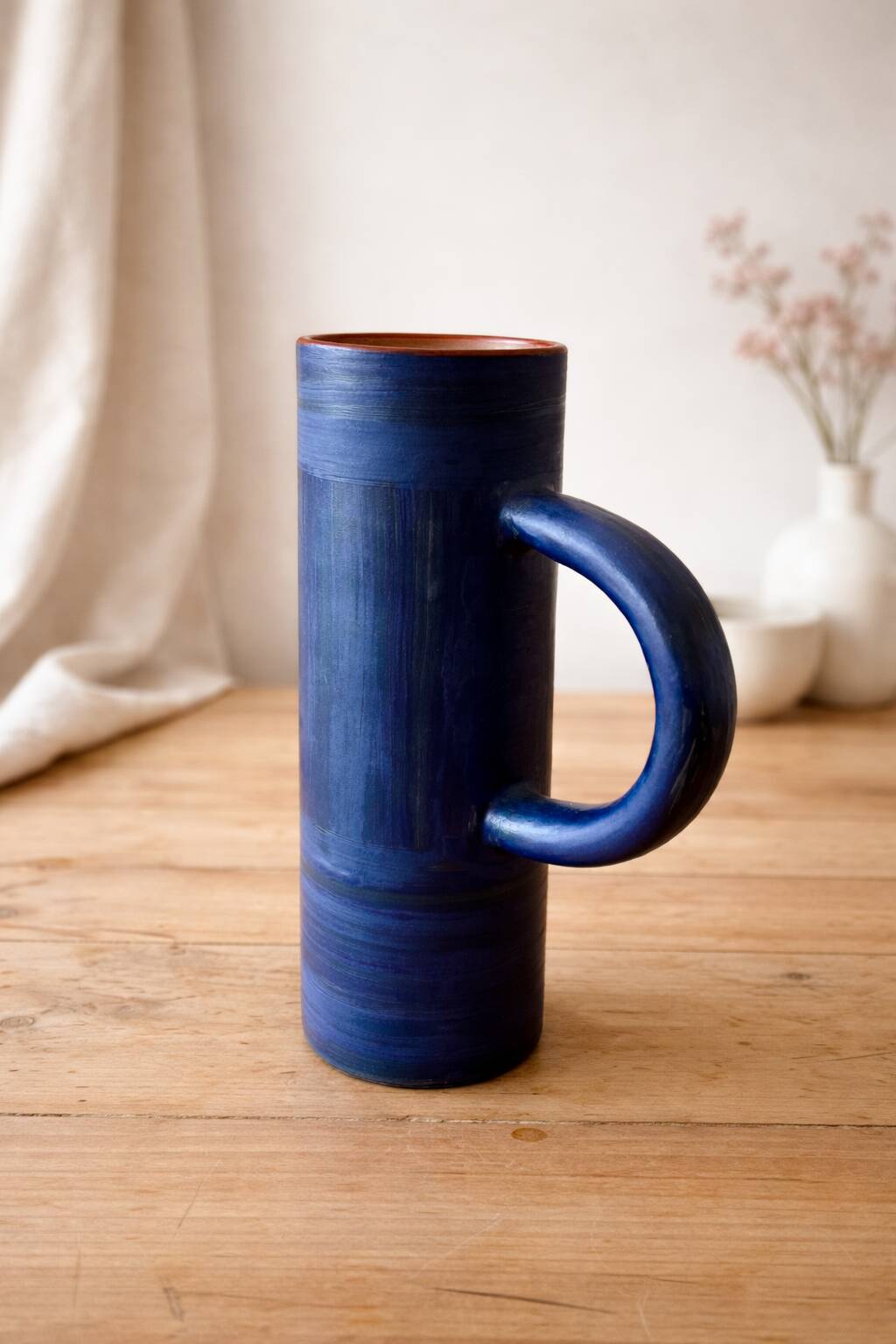 Blue ceramic vase – Vallauris, 20th century