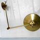 2-arm articulated wall stem Design XX Art Nouveau in bronze/chiseled brass monogrammed electrified monogrammed