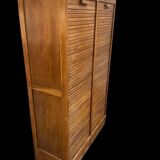 Oak double curtain file cabinet from the 1940s