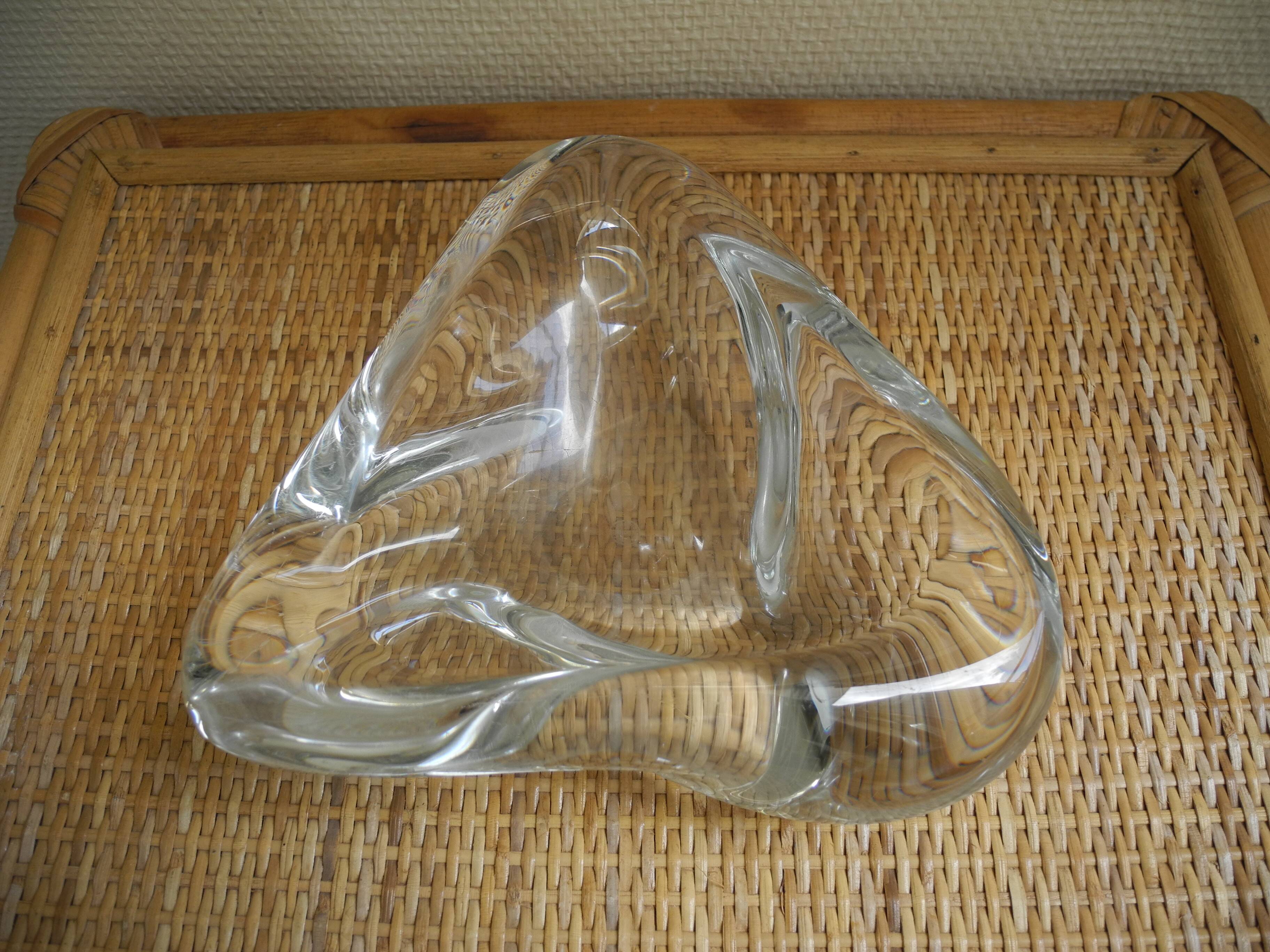 Large Saint Louis crystal empty pocket, vintage cut