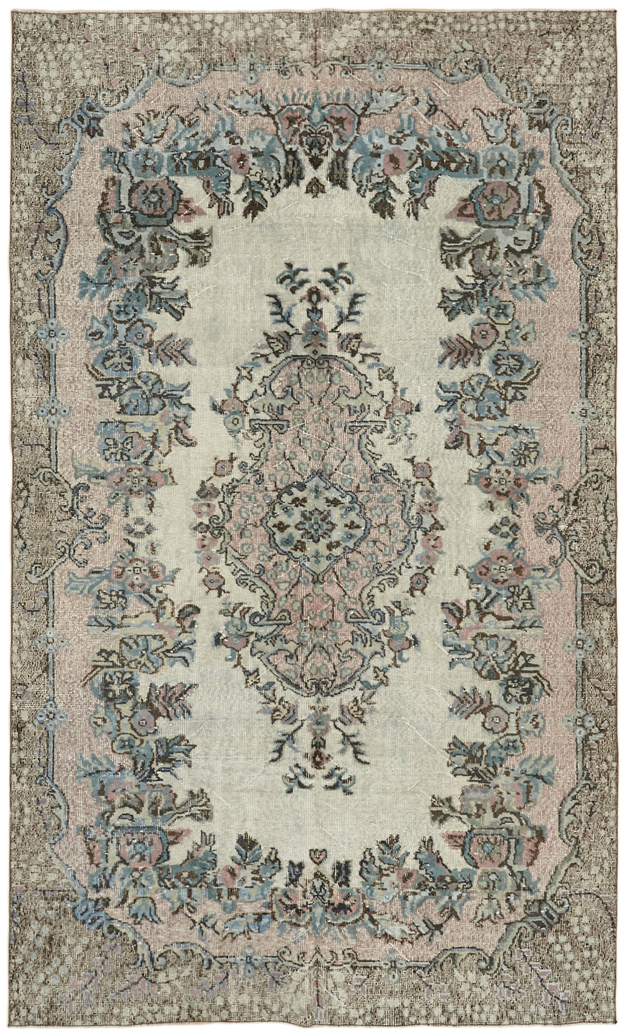 Hand-Knotted Antique Oriental 1970s 180 cm x 294 cm Blue Carpet