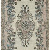 Hand-Knotted Antique Oriental 1970s 180 cm x 294 cm Blue Carpet