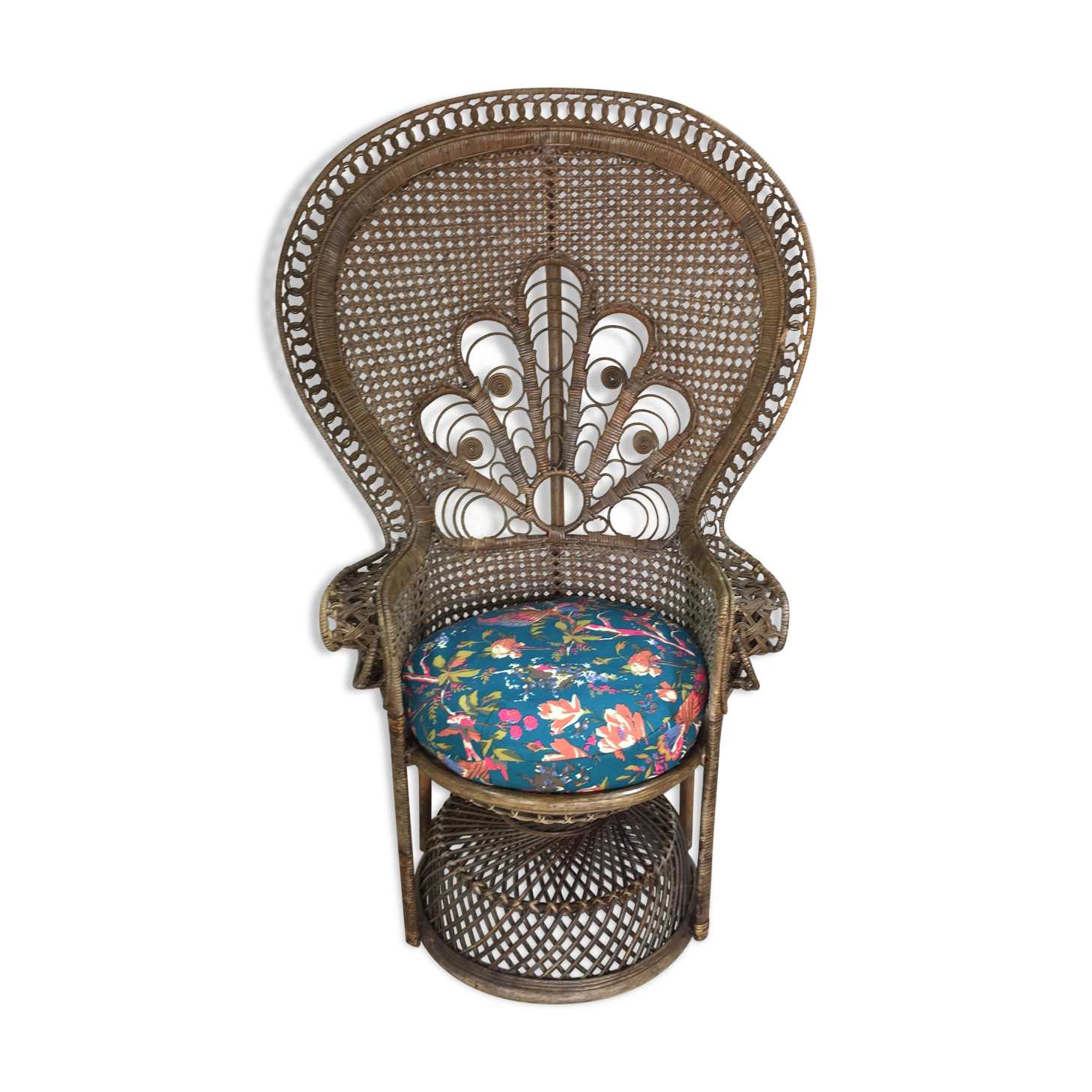 "Emmanuelle" type chair in rattan and wicker 70s