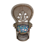 "Emmanuelle" type chair in rattan and wicker 70s