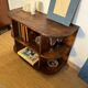 TV cabinet in a row with art deco wooden shelf