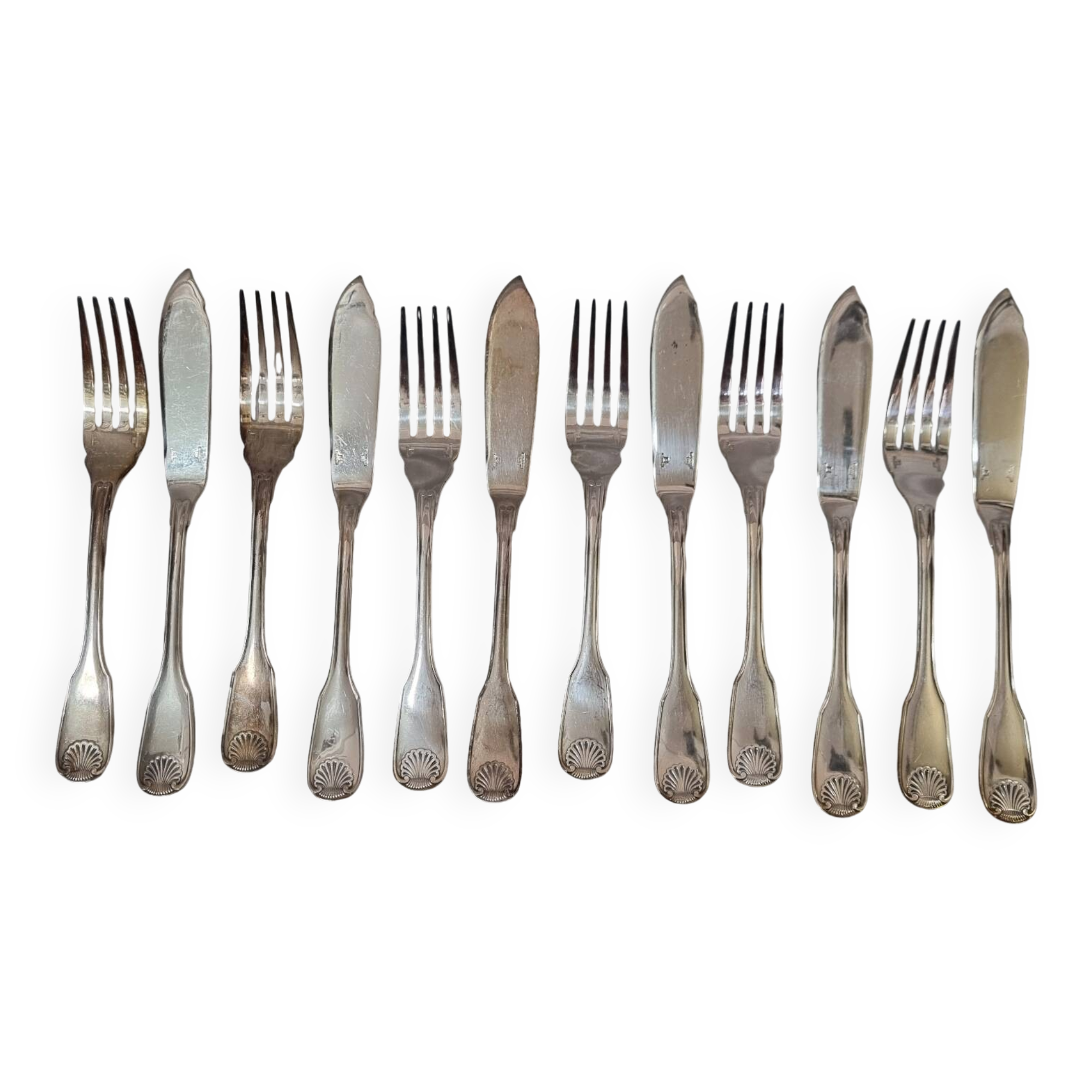 Fish cutlery, Christofle, Vendôme Coquille model