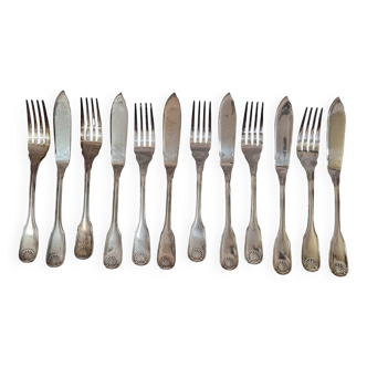 Fish cutlery, Christofle, Vendôme Coquille model