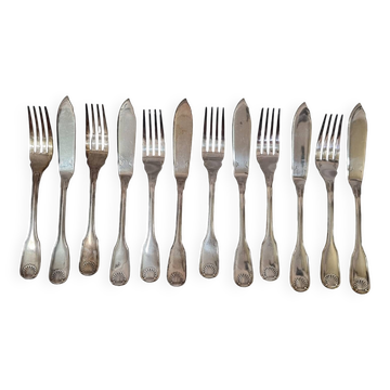 Fish cutlery, Christofle, Vendôme Coquille model