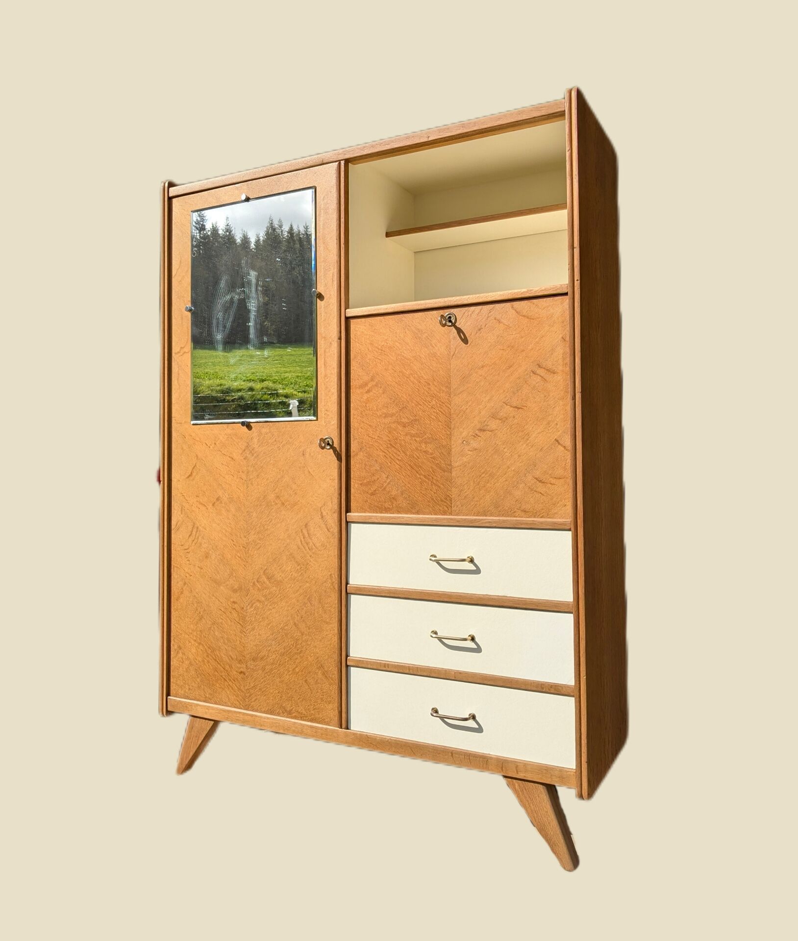 Secrétaire scriban armoire penderie vintage