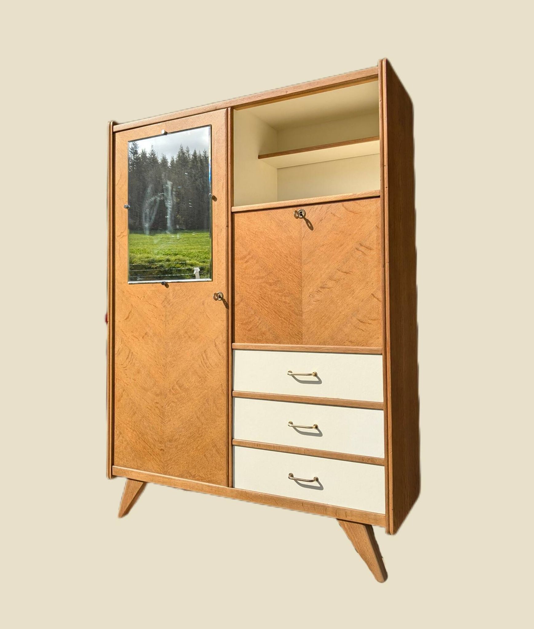 Secrétaire scriban armoire penderie vintage
