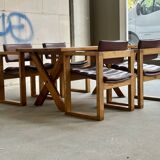 4 chaises et table X-leg Ate van Apeldoorn, années 1970