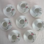 8 tasses à café modèle églantine, Haviland Limoges vintage