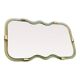 Contemporary Horizzontal Wave Mirror in Green and Gold "Torchon" Torciglion