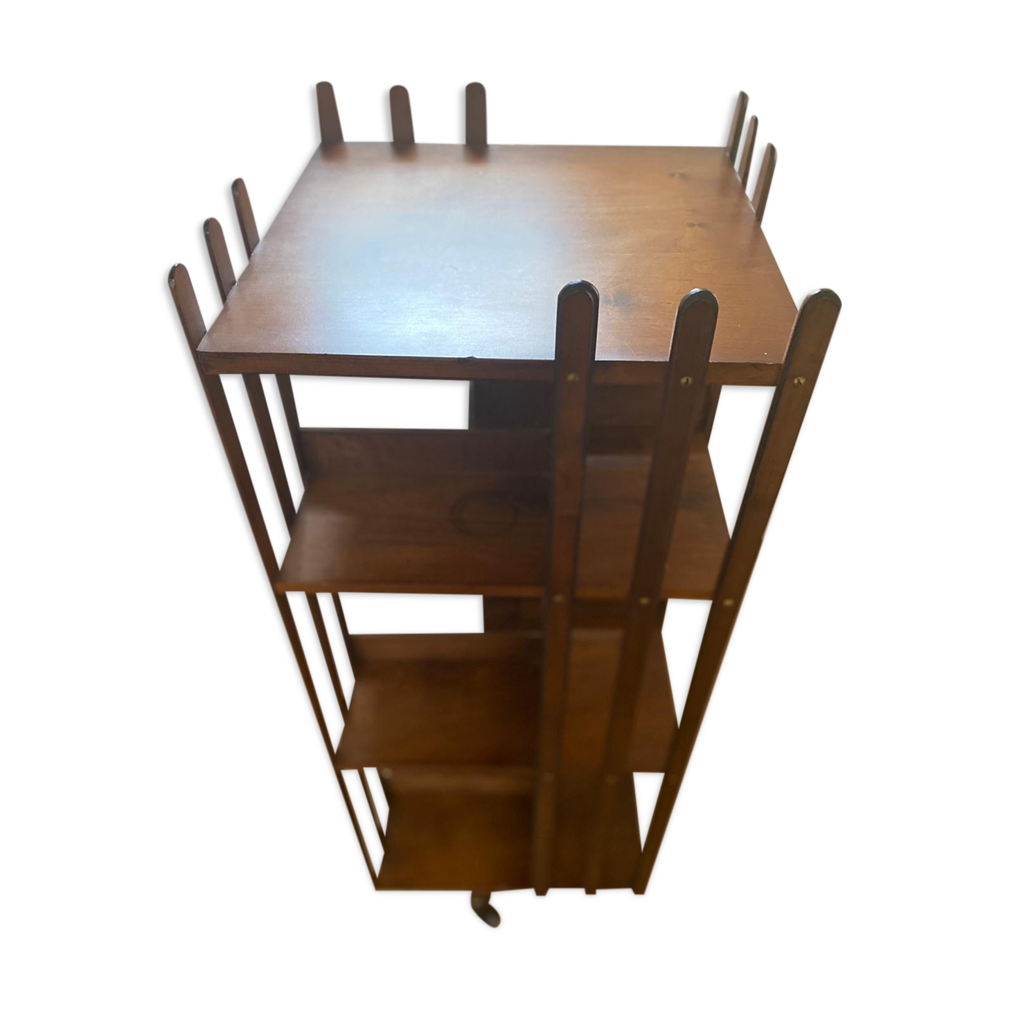 Swivel solid wood bookcase