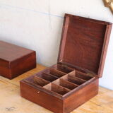 Tea box in wood and brass