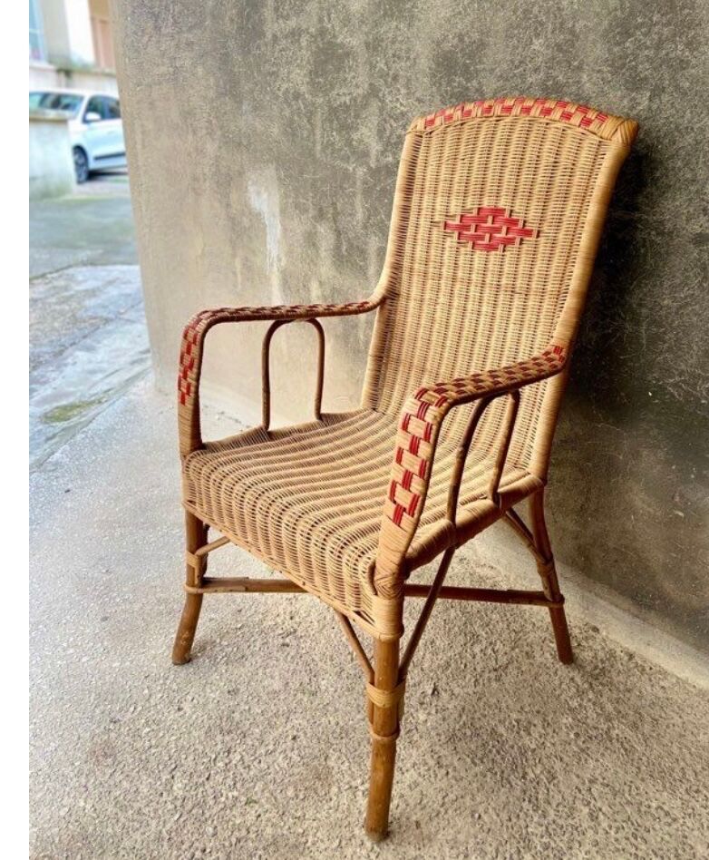 Vintage rattan armchair