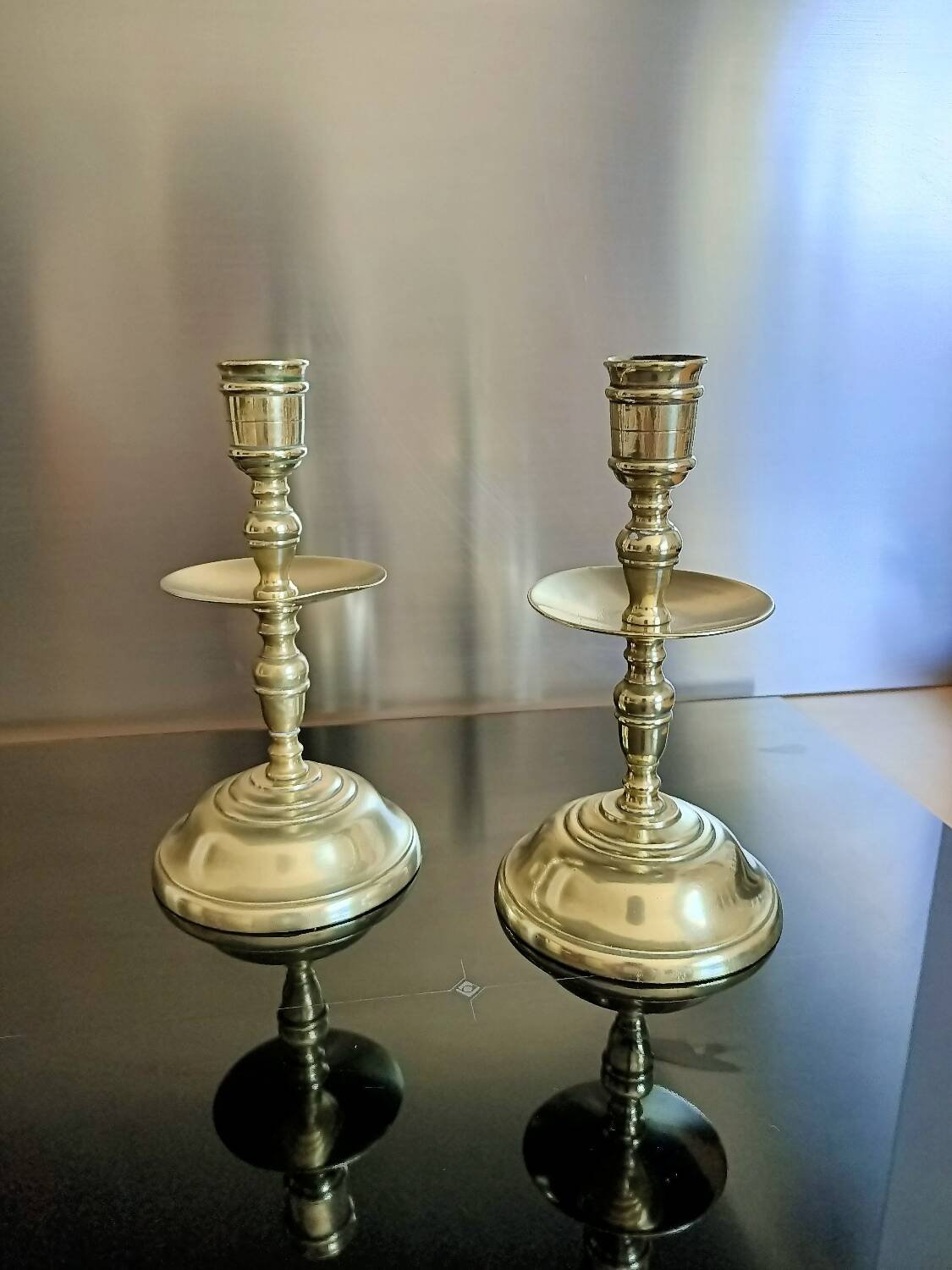Golden bronze candlesticks