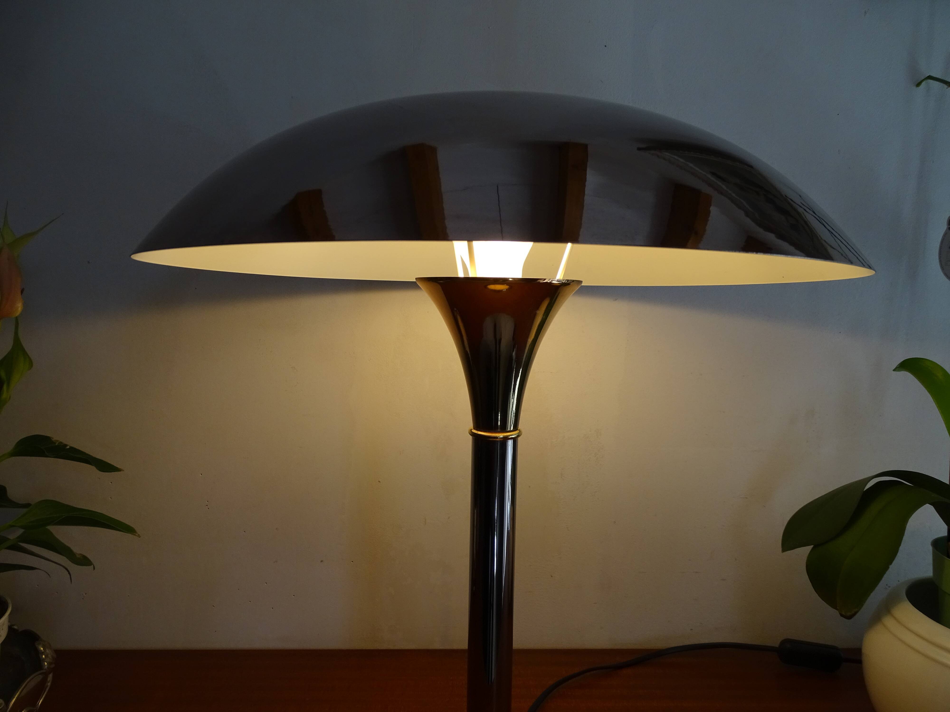 Mushroom lamp design chrome metal 48 cm
