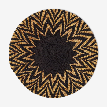 African "sun" woven wall basket woven basket ethnic and natural. mr. boswana.
