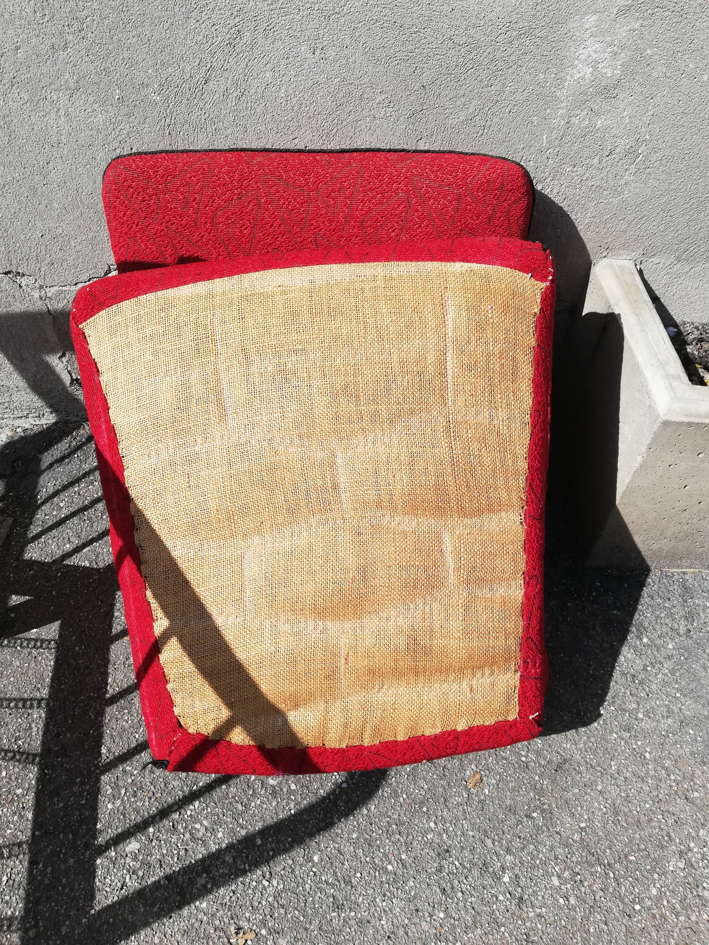 Armchair years 50 red fabric