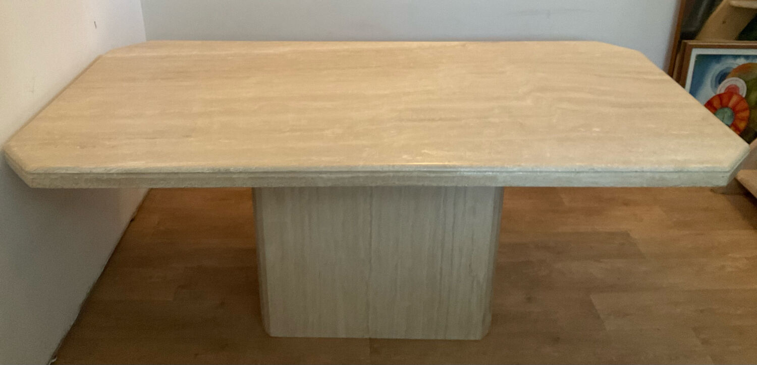 Travertine dining table 6/8 people