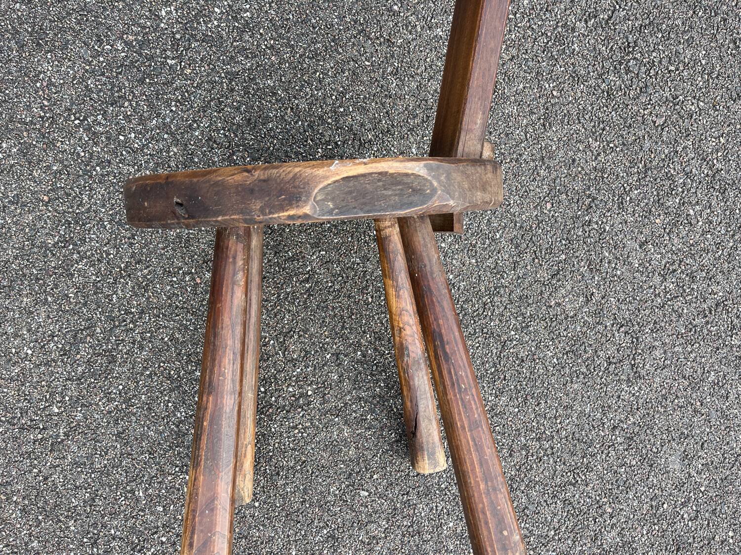Pair of vintage Aranjou brutalist chairs in solid wood