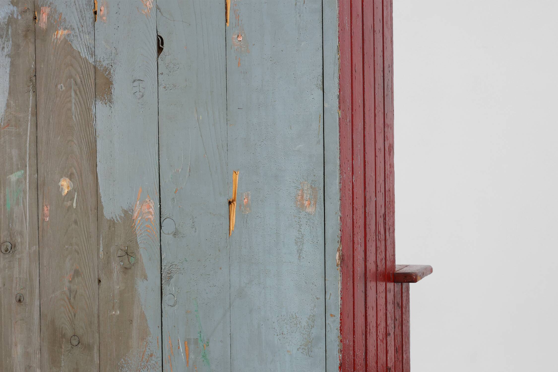 French 19th Century Red‑Painted Stepback Cupboard in Pine