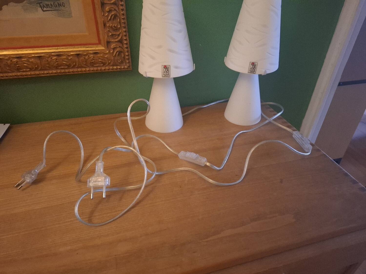 2 Murano bedside lamps, Luce