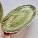 2 Oval Plates Dishes Saint Clément France Vintage Hand Painted