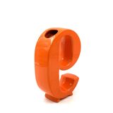 Space age orange ceramic solifleur vase, Marcel Radureau France 1970
