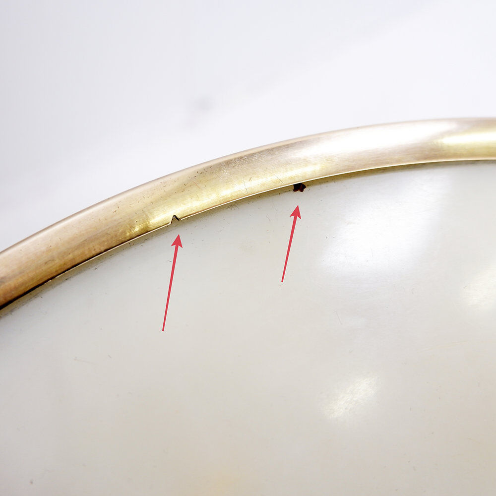 Tripod gueridon in wrought iron with brass decorations and alabaster top - 1950s