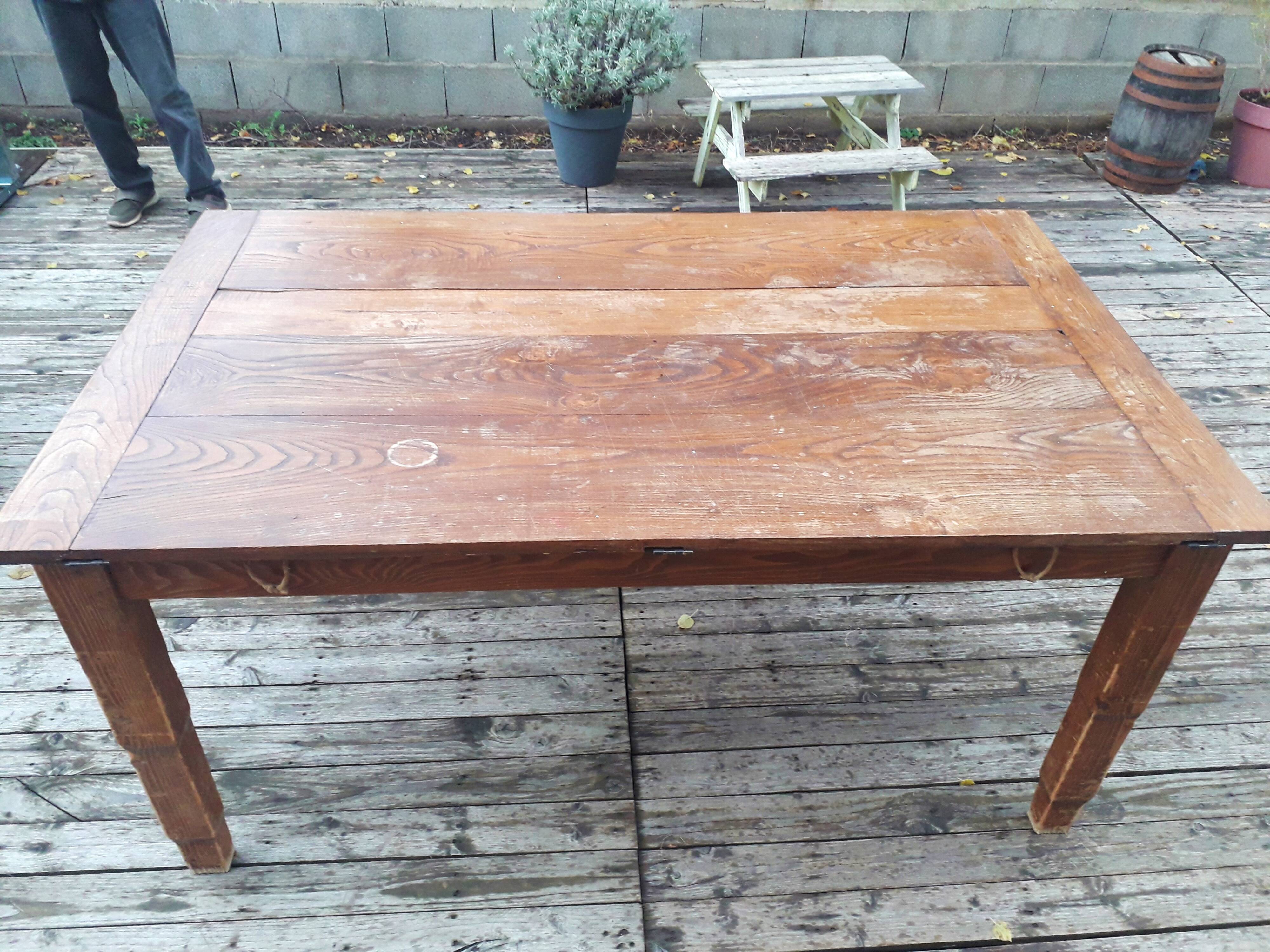 Old wooden table - (farm? Drapery?)