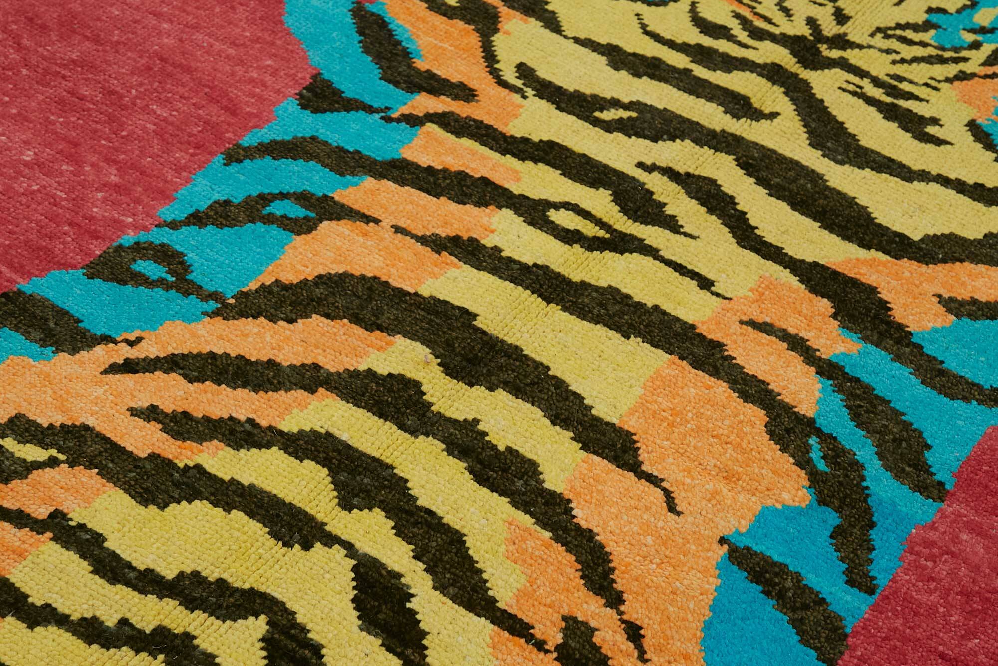 Tapis tigre turc en laine noué à la main 167 cm x 223 cm