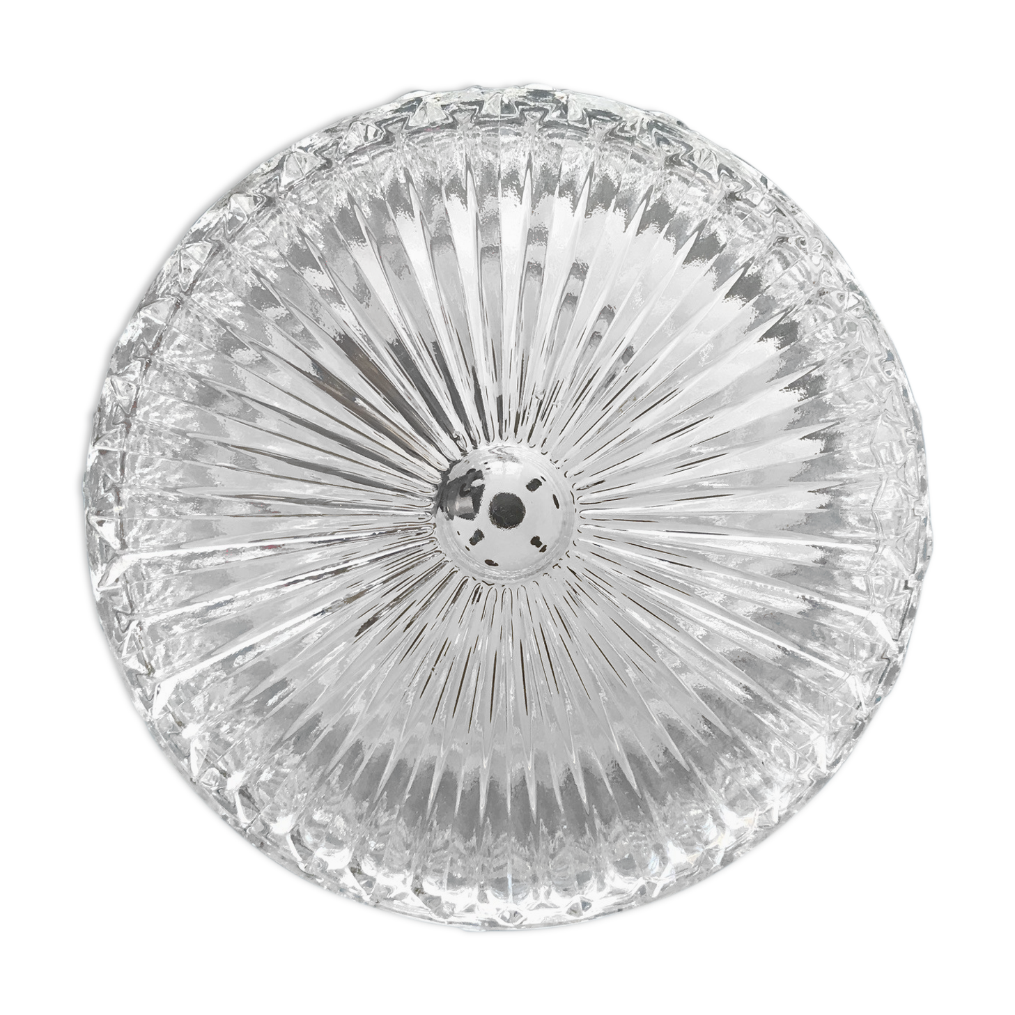 Round ceiling light in chiseled glass