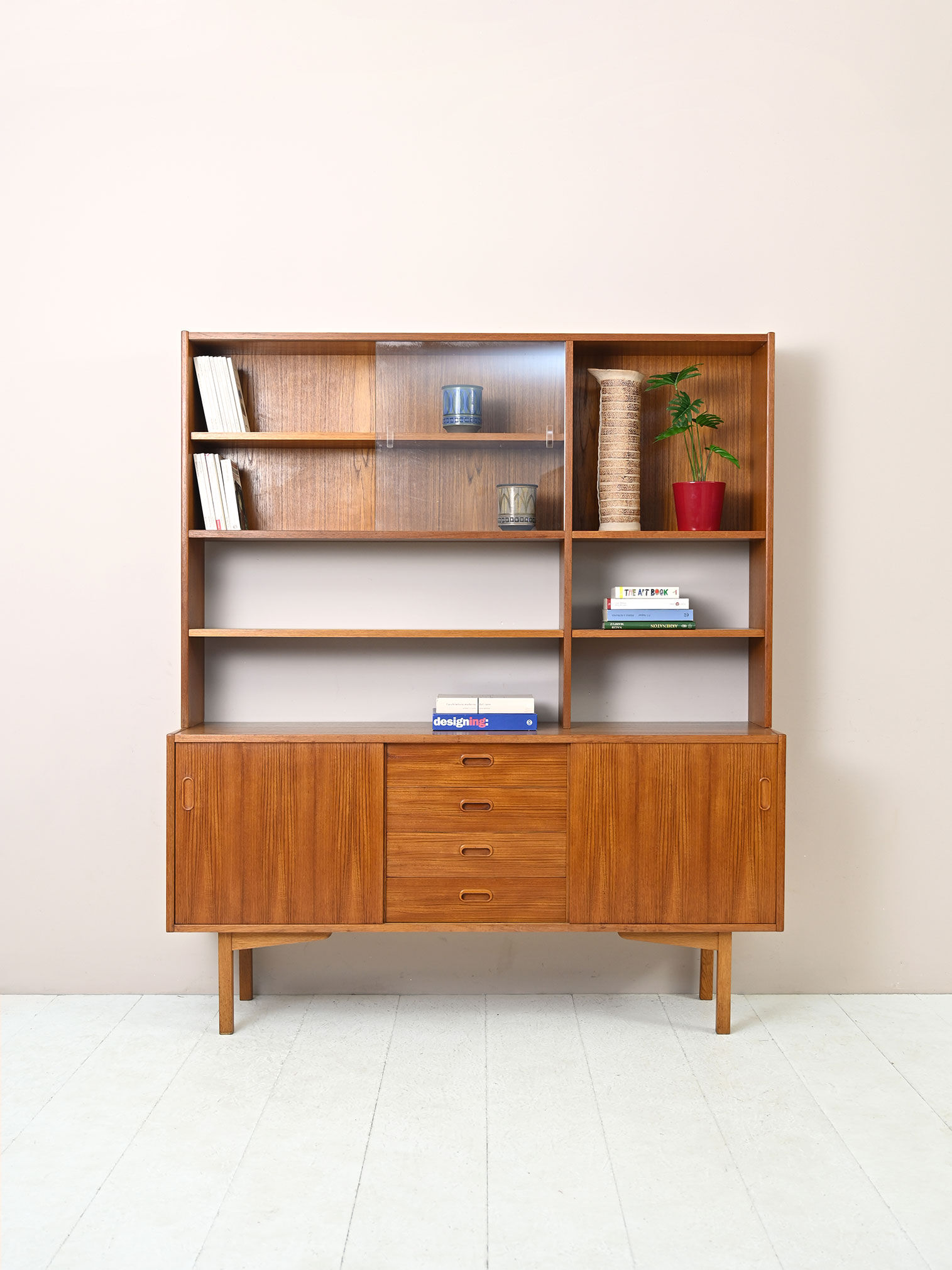 Scandinavian vintage sideboard with display case