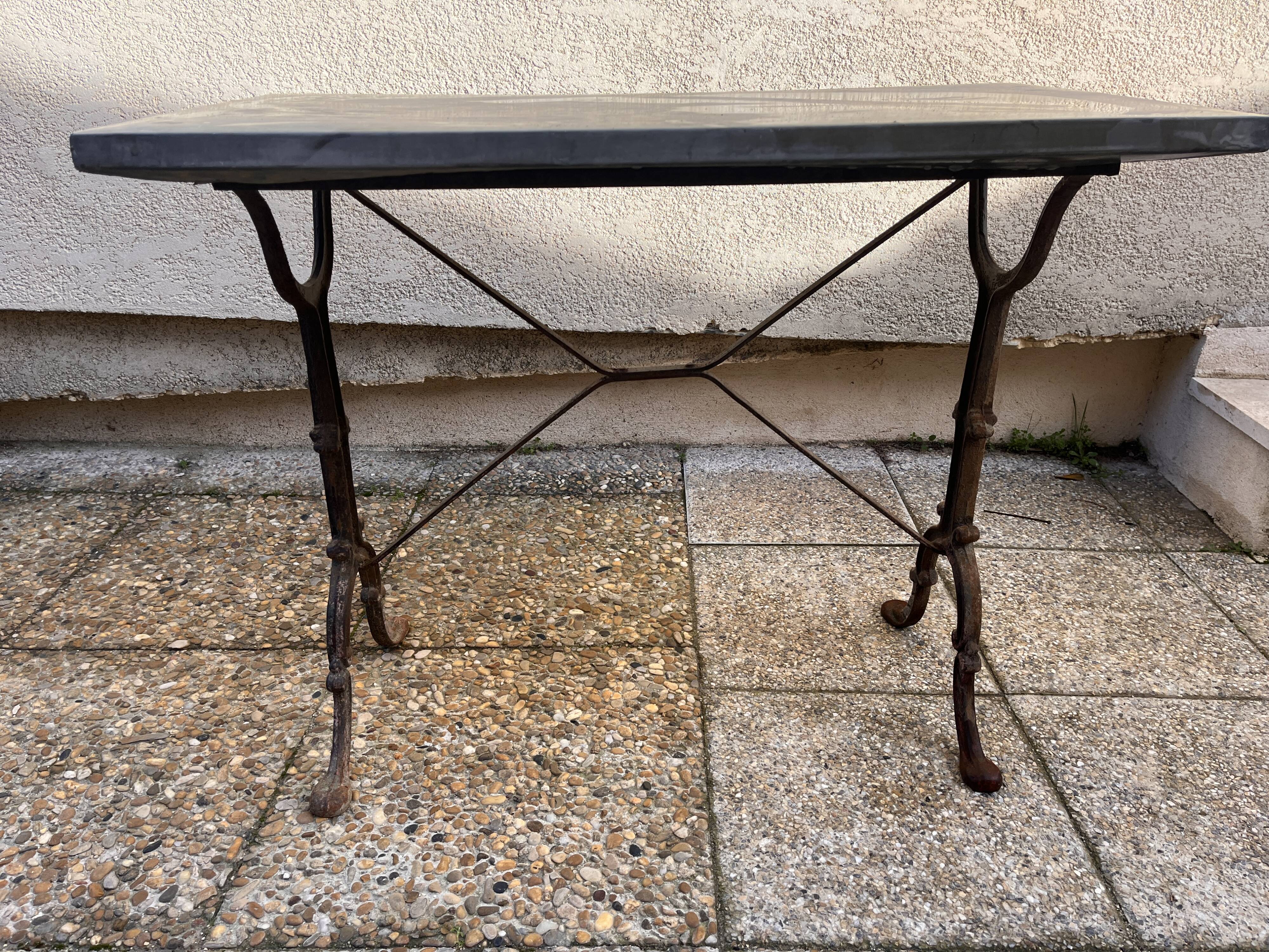 art deco wrought iron bistro table