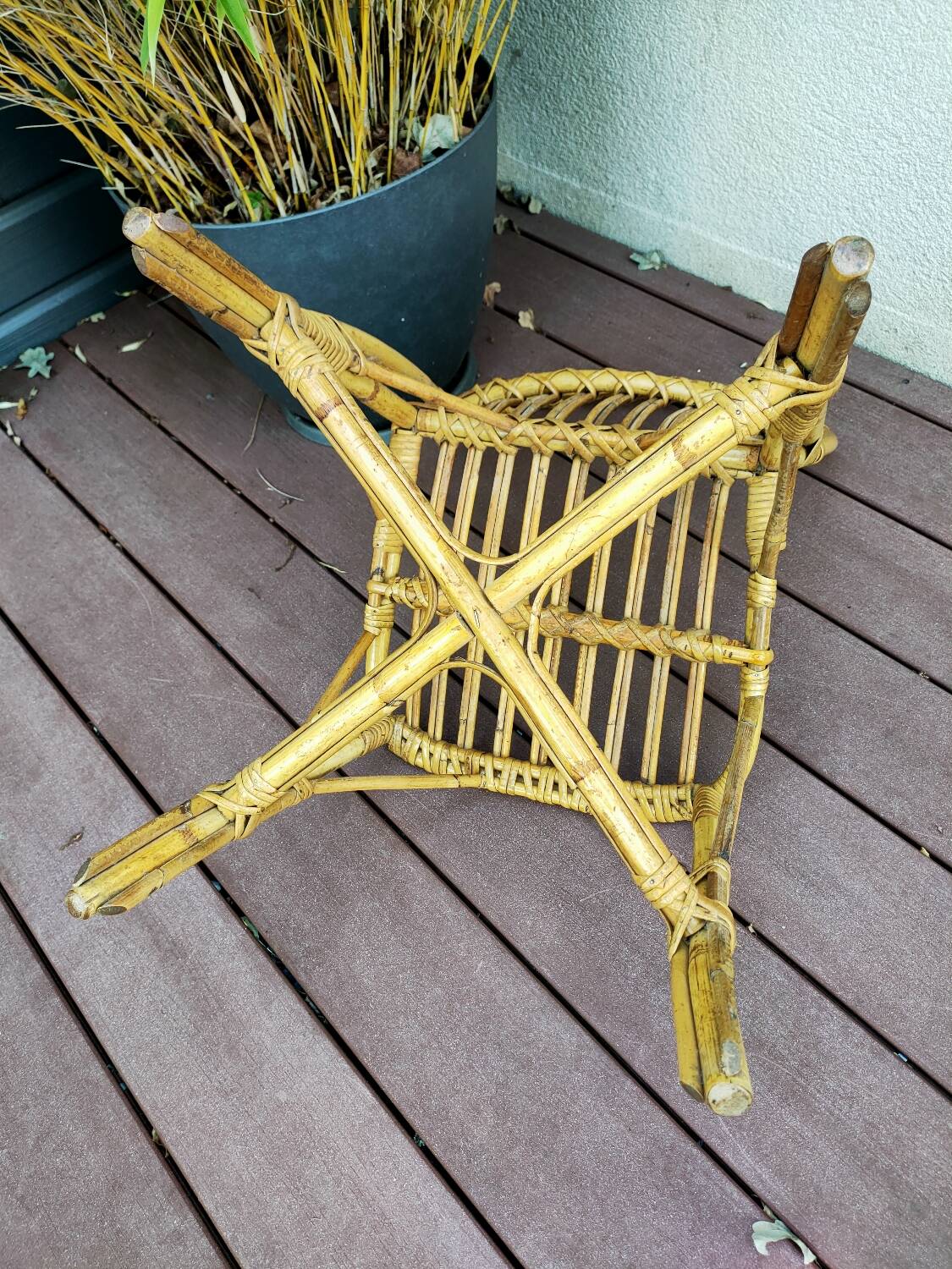 Vintage rattan children's armchair