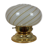 Lamp mushroom globe glass golden base