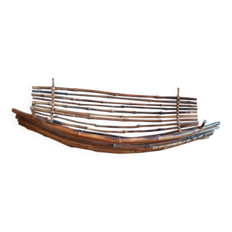 Corbeille à fruits en rotin en forme de bateau